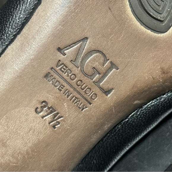 AGL Attilio Giusti Leombruni Womens Ballet Flats Size 37.5 Pewter Silver Cap Toe - Picture 8 of 8